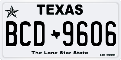 TX license plate BCD9606