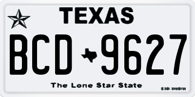 TX license plate BCD9627