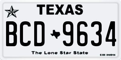 TX license plate BCD9634
