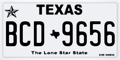 TX license plate BCD9656