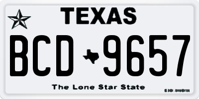 TX license plate BCD9657