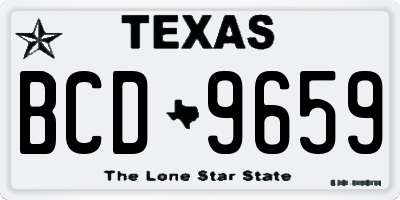 TX license plate BCD9659