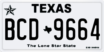 TX license plate BCD9664
