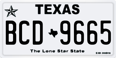 TX license plate BCD9665
