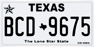 TX license plate BCD9675