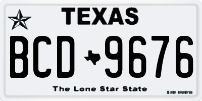 TX license plate BCD9676