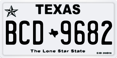 TX license plate BCD9682