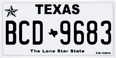TX license plate BCD9683