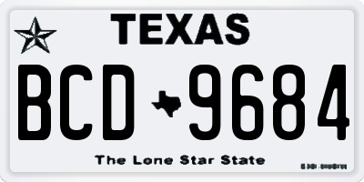 TX license plate BCD9684
