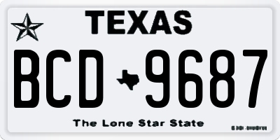 TX license plate BCD9687