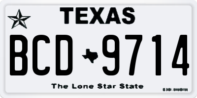 TX license plate BCD9714
