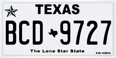 TX license plate BCD9727