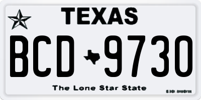 TX license plate BCD9730