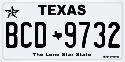 TX license plate BCD9732
