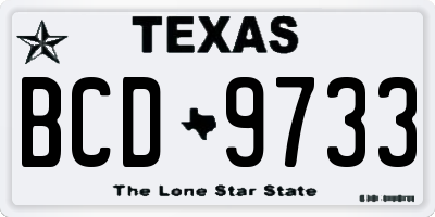 TX license plate BCD9733
