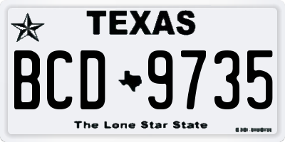 TX license plate BCD9735