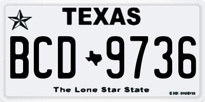 TX license plate BCD9736