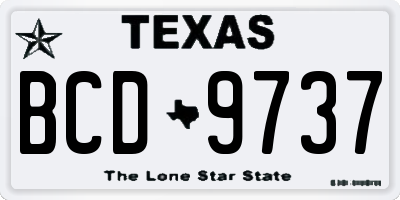 TX license plate BCD9737