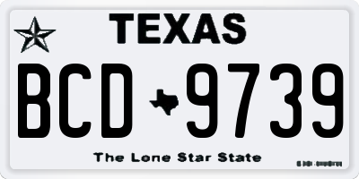TX license plate BCD9739