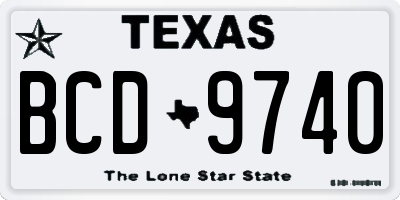 TX license plate BCD9740