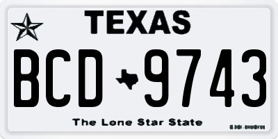 TX license plate BCD9743