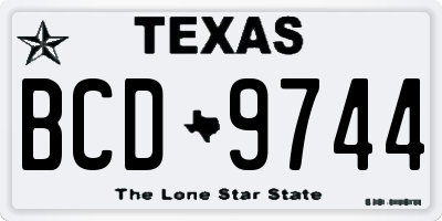 TX license plate BCD9744