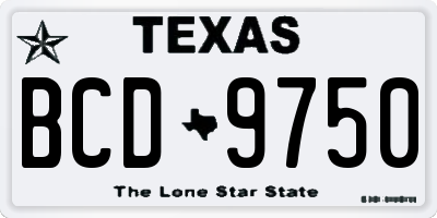 TX license plate BCD9750