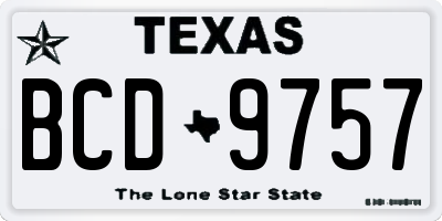 TX license plate BCD9757