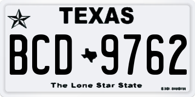 TX license plate BCD9762