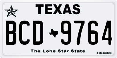 TX license plate BCD9764