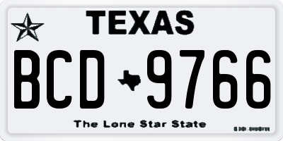 TX license plate BCD9766
