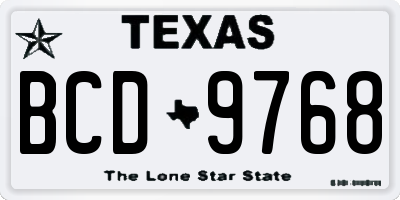 TX license plate BCD9768