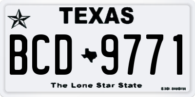 TX license plate BCD9771