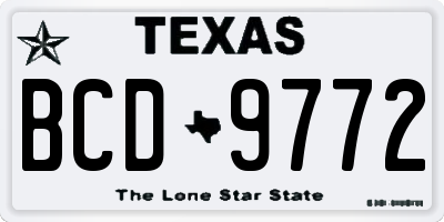 TX license plate BCD9772
