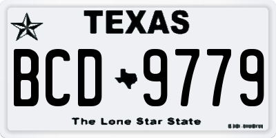TX license plate BCD9779