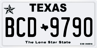TX license plate BCD9790