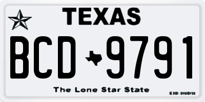 TX license plate BCD9791