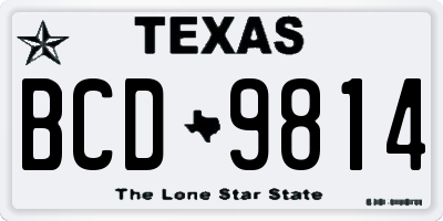 TX license plate BCD9814