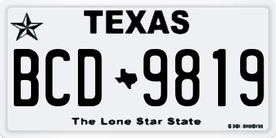 TX license plate BCD9819