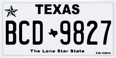 TX license plate BCD9827