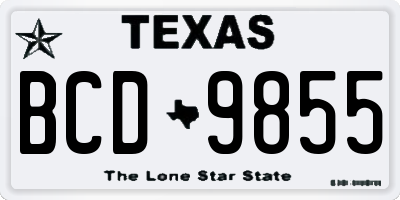 TX license plate BCD9855