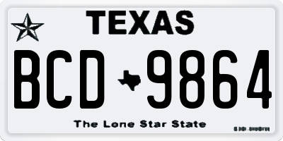 TX license plate BCD9864