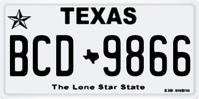 TX license plate BCD9866