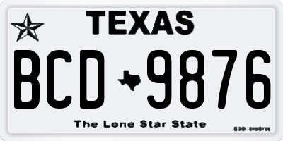 TX license plate BCD9876