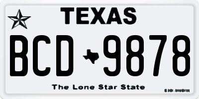 TX license plate BCD9878