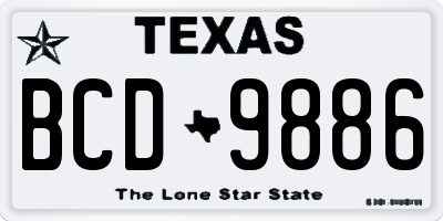 TX license plate BCD9886