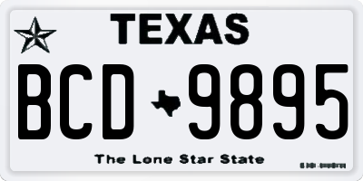 TX license plate BCD9895
