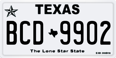 TX license plate BCD9902