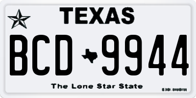 TX license plate BCD9944
