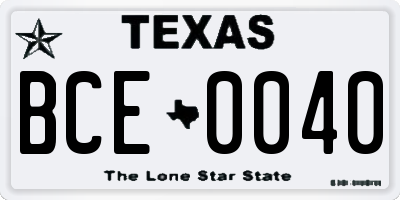 TX license plate BCE0040
